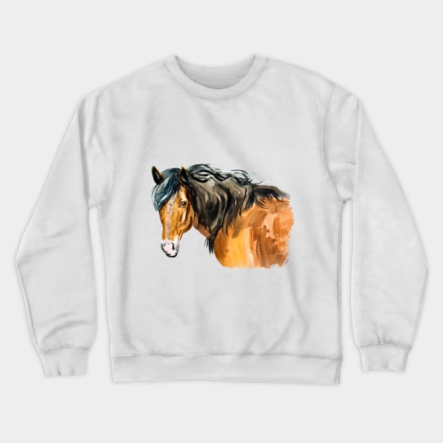 horse Crewneck Sweatshirt by VicaVeresk